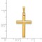 14K Yellow Gold Hollow Cross Pendant Charm Jewelry 25mm x 13mm